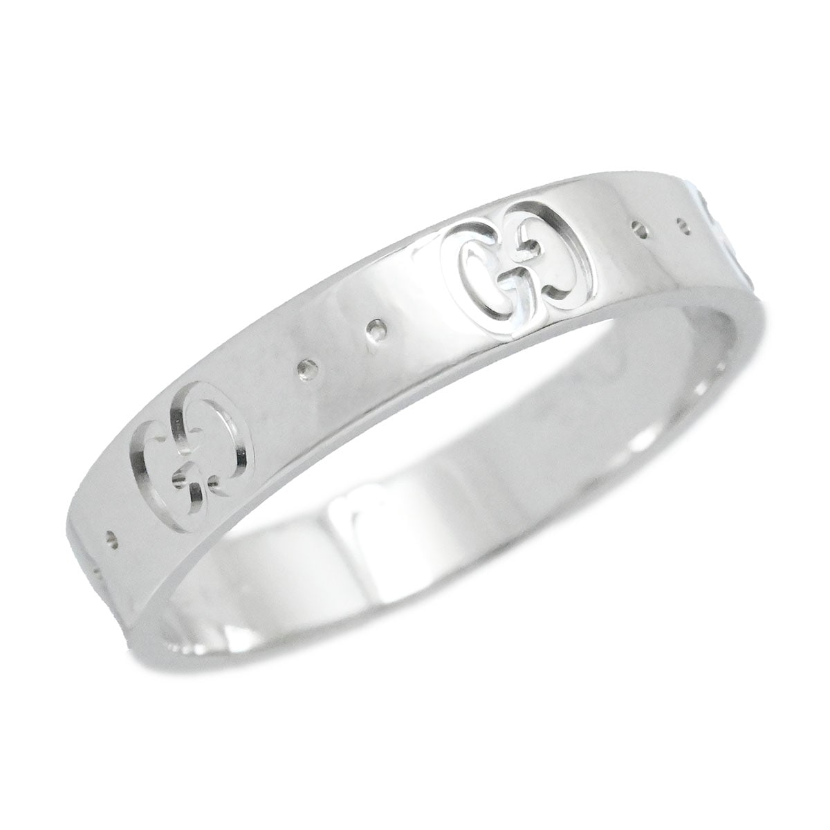 グッチ GUCCI K18ＷG 750WG ホワイトゴールド GGアイコンリング 17号 メンズ レディース  3794