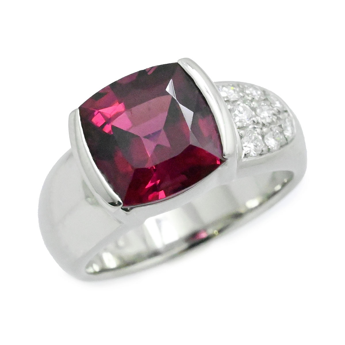 タサキ TASAKI Pt950 プラチナ ガーネット4.79ct ダイヤモンド0.15ct リング #11.5 レディース  3826