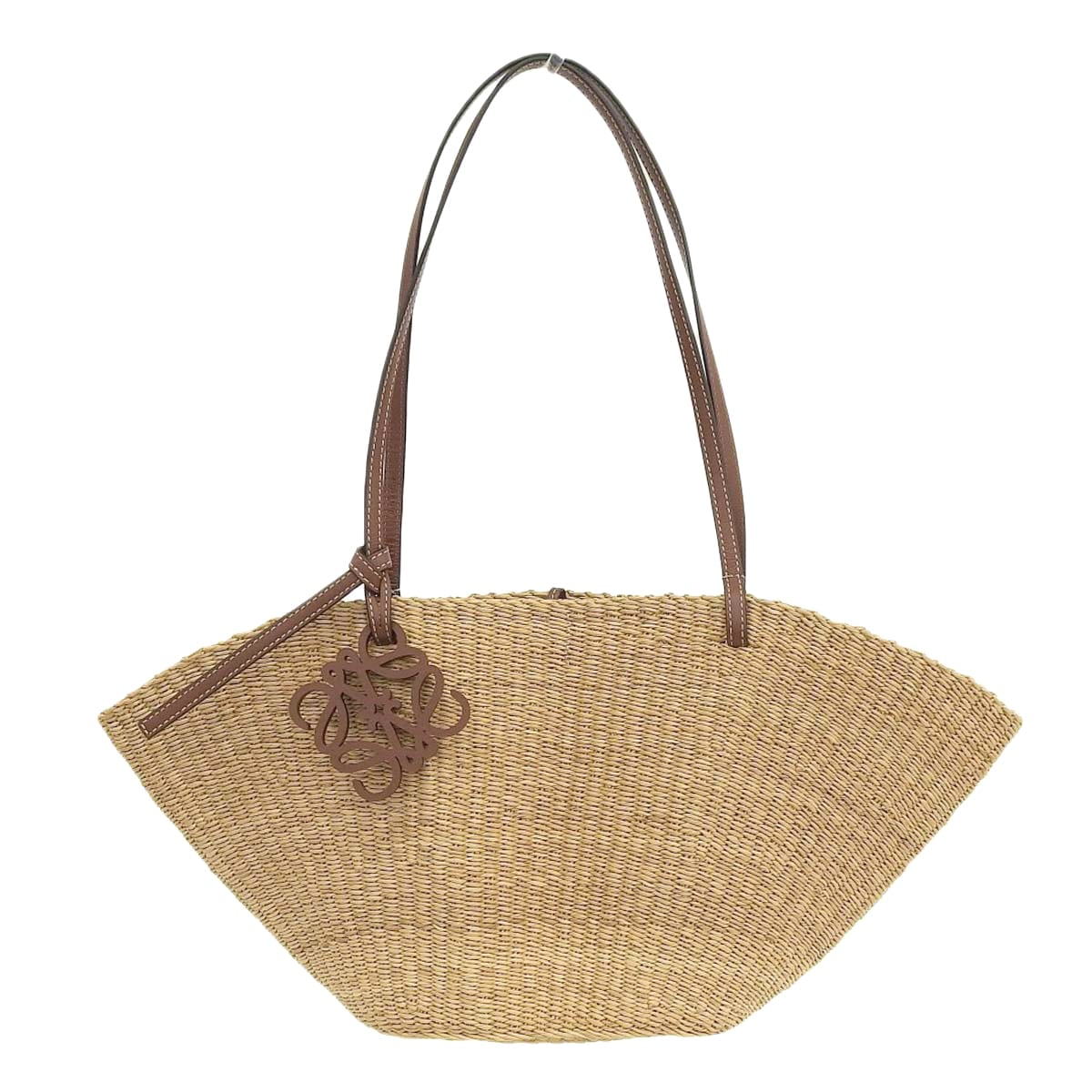 ロエベ LOEWE シェルバスケット カゴバッグ トートバッグ レザー エレファントグラス ベージュ系 レディース 4577