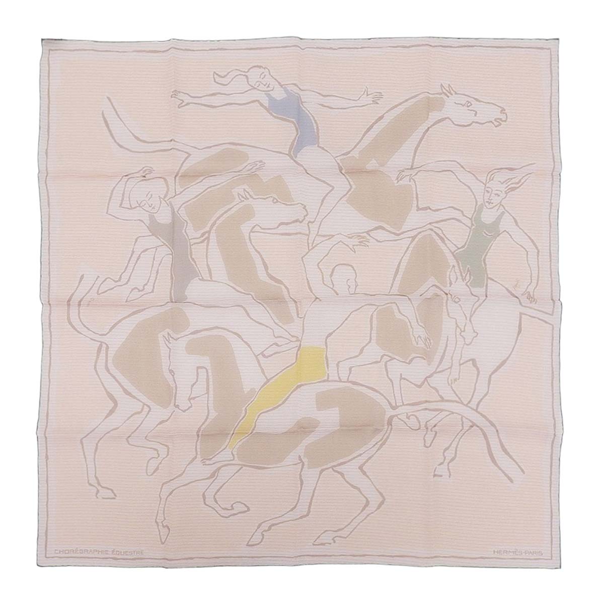 エルメス HERMES カレ70 スカーフ CHOREGRAPHIE EQUESTRE コレグラフィエケストル シルク オレンジ系 レディース 4579