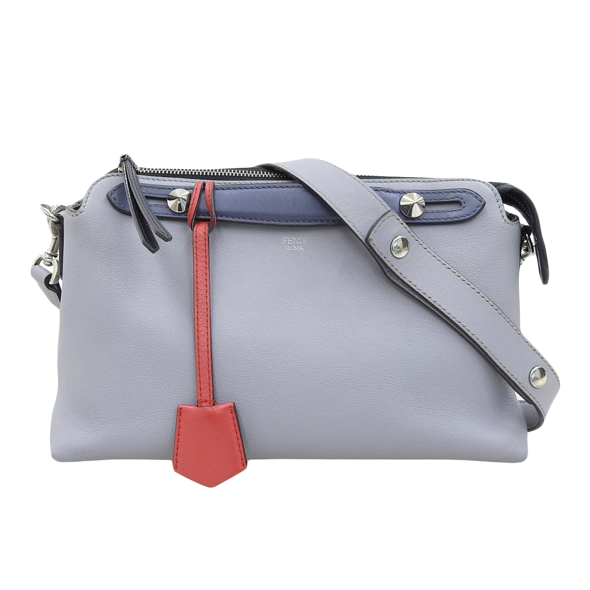 フェンディ FENDI バイザウェイレギュラー 2WAY ハンドバッグ ショルダーバッグ レザー ライトグレー レディース 4580