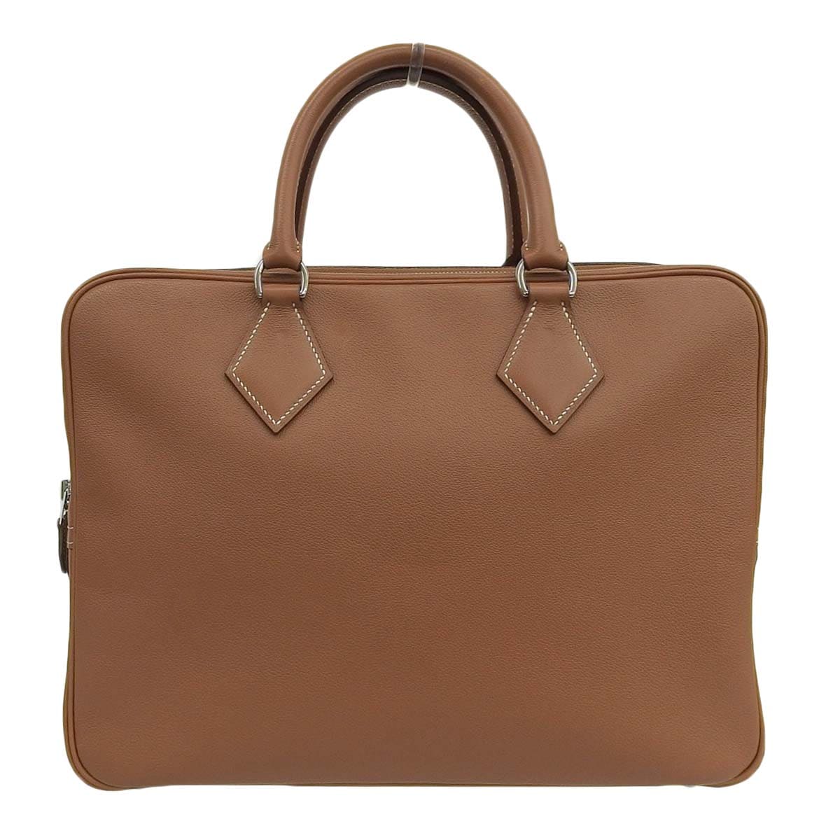 エルメス HERMES プリュムドック ハンドバッグ 書類バッグ レザー ゴールド メンズ U刻印 4608