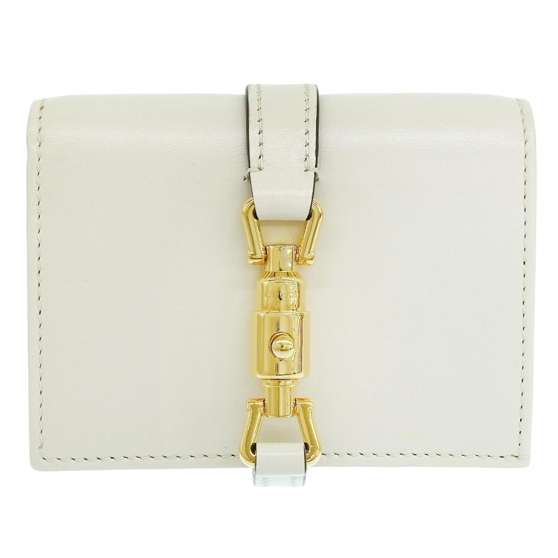 グッチ GUCCI ジャッキーコンパクト 財布 コインケース カードケース 二つ折り財布 レザー オフホワイト レディース 4668