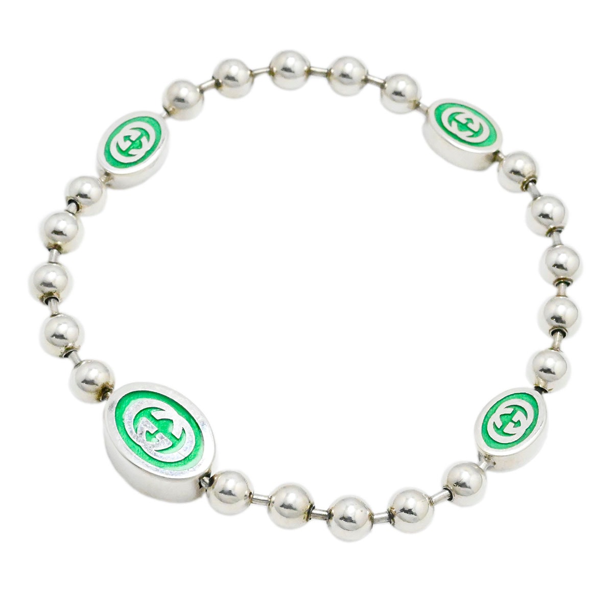 グッチ GUCCI SV925 GGロゴ ボールチェーン ブレスレット レディース メンズ  3887