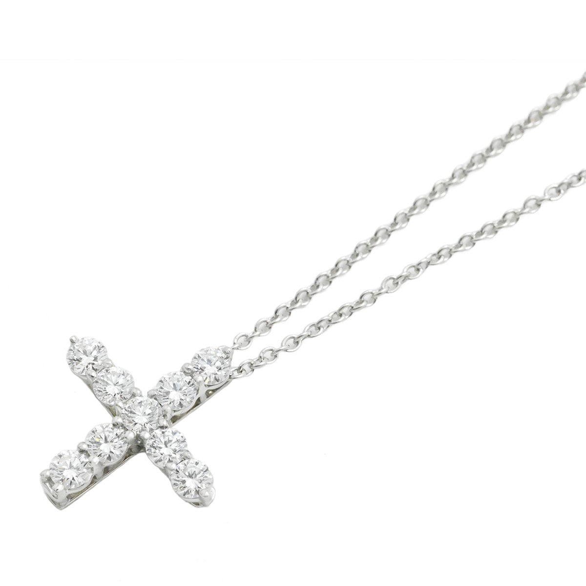 ティファニー TIFFANY & Co. Pt950 プラチナ ダイヤ クロスネックス ダイヤモンド レディース  3893