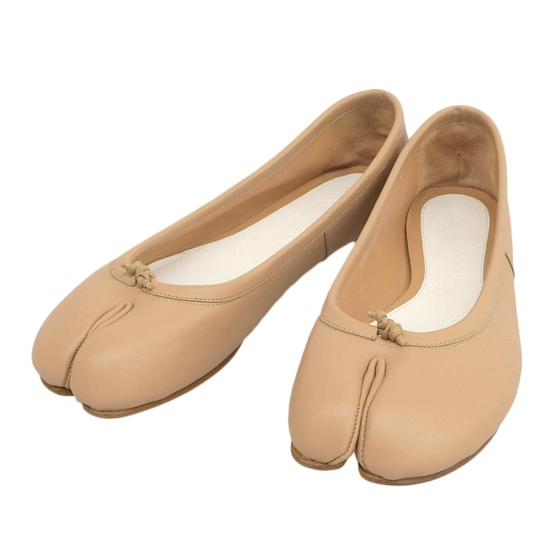 マルタンマルジェラ Maison Martin Margiela フラットシューズ 足袋 バレエシューズ レザー ベージュ 40 レディース 4687