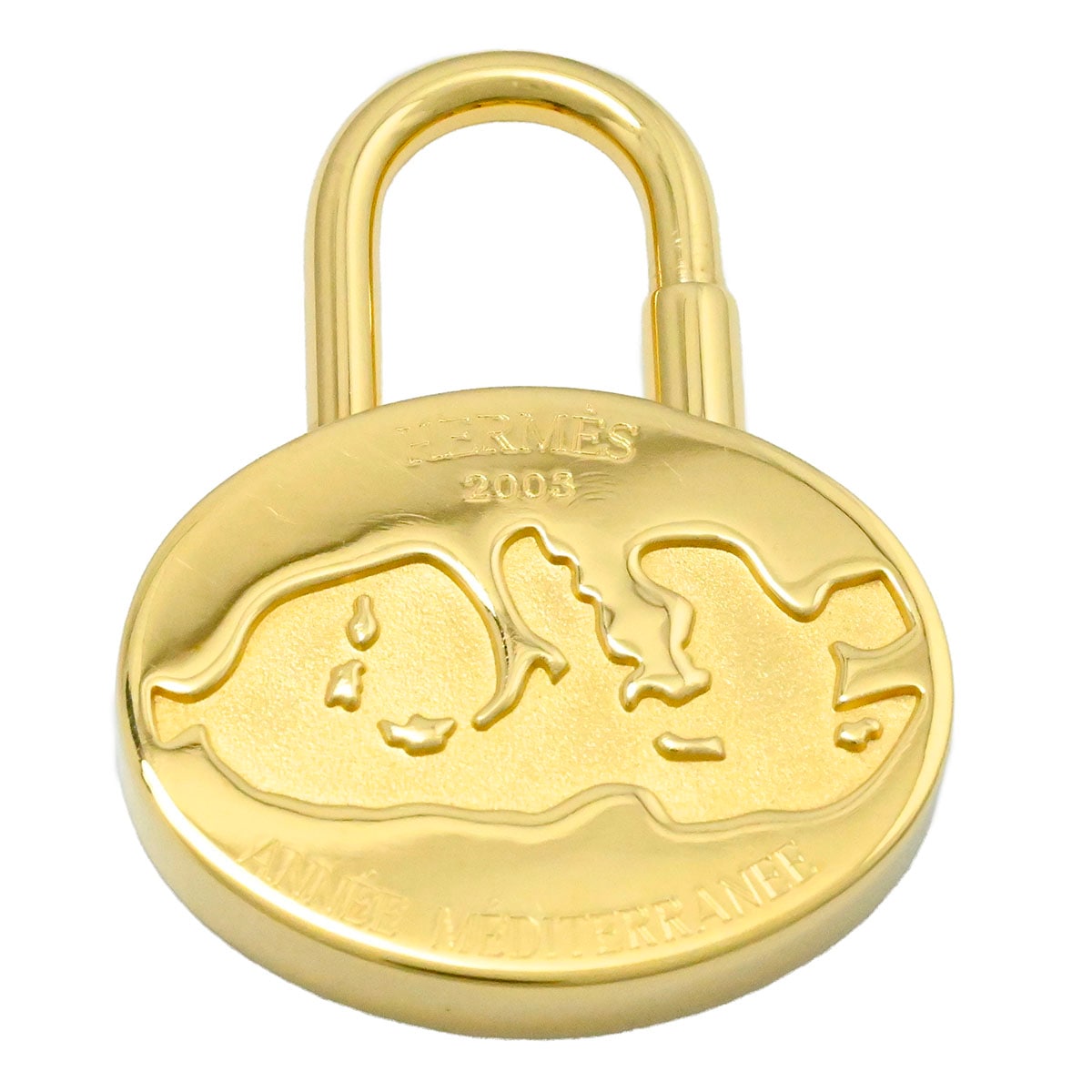 エルメス HERMES カデナ 2003限定 地中海 チャーム キーホルダー バックチャーム ゴールド レディース メンズ  3896