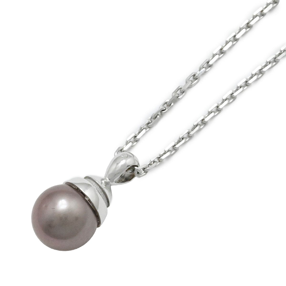 モーブッサン MAUBOUSSIN  750WG K18WG ホワイトゴールド ブラックパール ネックレスレディース  3916