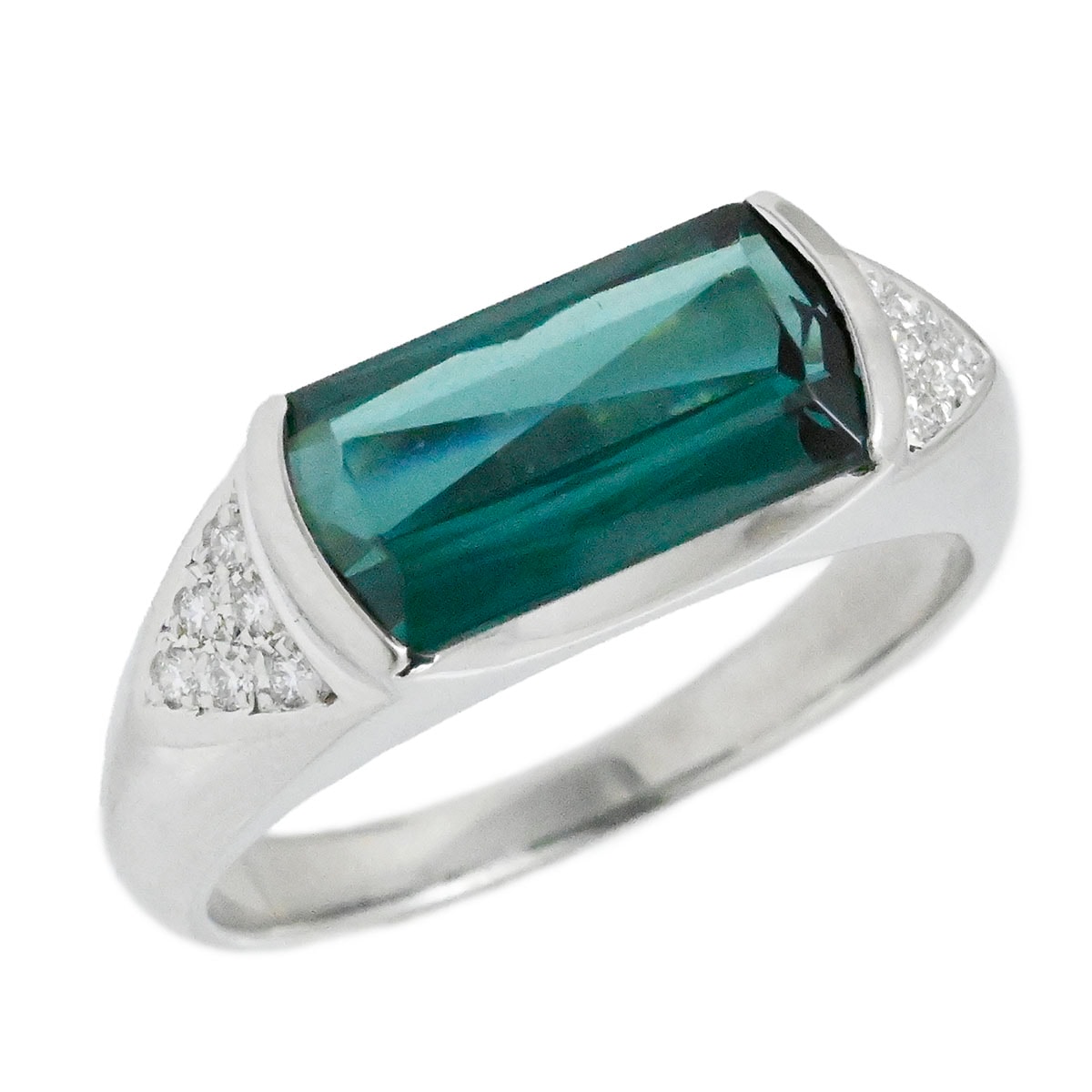 タサキ TASAKI Pt900 トルマリン2.58ct ダイヤ0.08ct プラチナ リング サイズ15号 レディース  3933