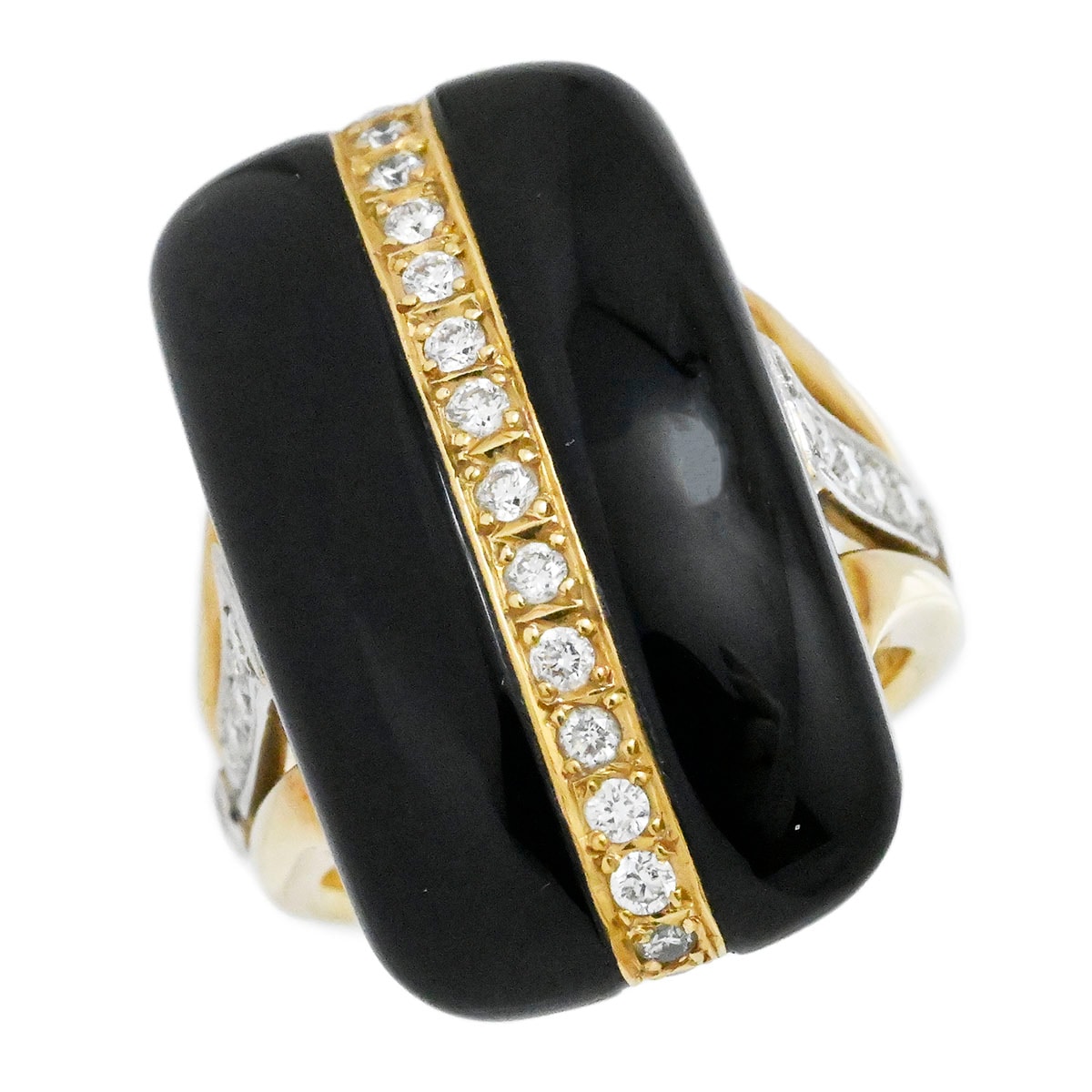 イシカワノブコ 石川暢子 NOBUKO ISHIKAWA K18YG/Pt900 カルセドニー14.3ct ダイヤ0.47ct リング サイズ9号 レディース  3934