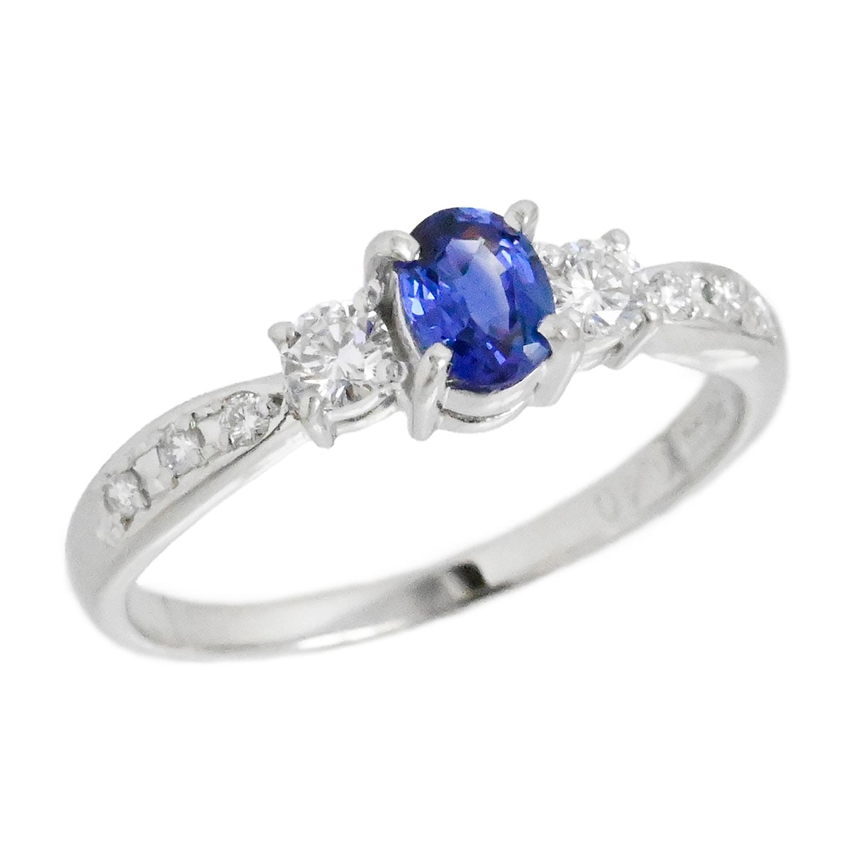 タサキ TASAKI PT900 サファイア0.40ct ダイヤ0.24ct リング サイズ14号 プラチナ ダイヤモンド レディース  3941