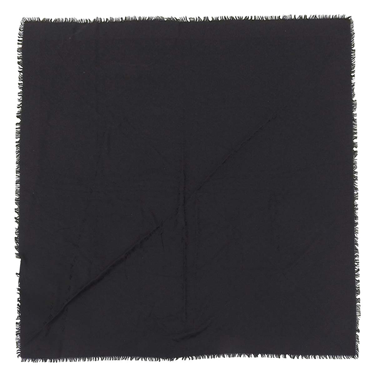 ルイヴィトン LOUIS VUITTON モノグラム ショール ジャガード織り フリンジ シルク ウール ブラック レディース 4697