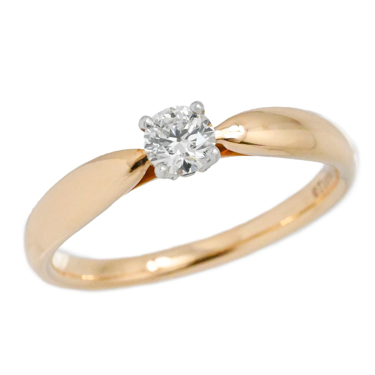 ティファニー TIFFANY & Co. K18PG PT950 ダイヤ0.19ct ハーモニーリング 750PG ピンクゴールド プラチナ VVS2 EX I レディース 11号  3944