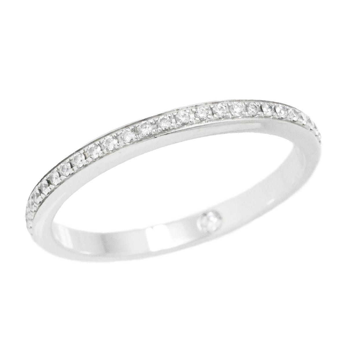 ブルガリ BVLGARI 750WG K18WG ホワイトゴールド ダイヤ ローマアモール ハーフエタニティリング サイズ52 レディース  3956