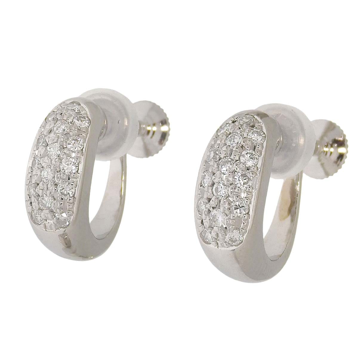 タサキ TASAKI ループ イヤリング PT900 プラチナ ダイヤモンド 0.19ct 0.19ct レディース 4713