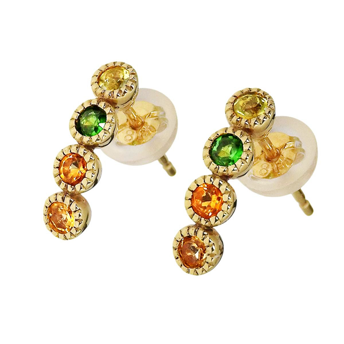 セイレーンアズール SIRENA AZZURRO 4粒 マルチ ストーン ピアス K18 レディース 4714