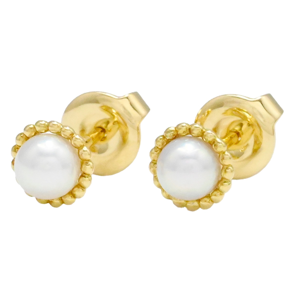 ミキモト MIKIMOTO K18YG イエローゴールド ベビーパール ピアス レディース  3981