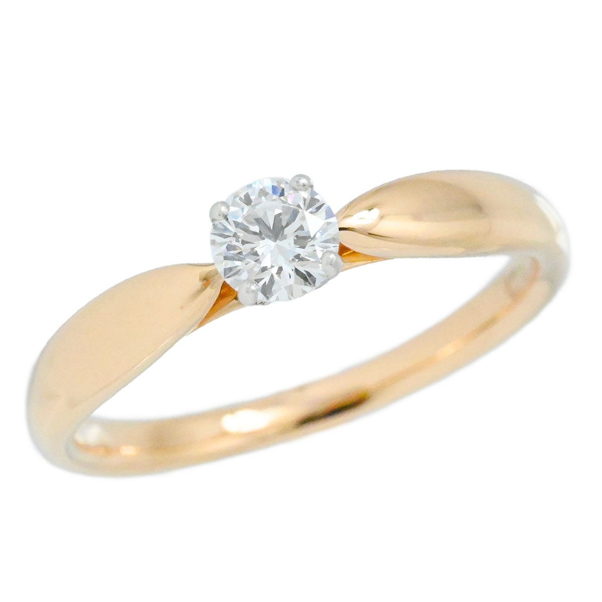 ティファニー TIFFANY & Co. 750PG Pt950 ピンクゴールド プラチナ ハーモニーリング 一粒ダイヤ サイズ9号 レディース  3993