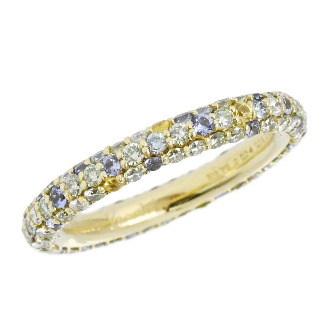 ポンテヴェッキオ Ponte Vecchio エテルノ フルエタニティ 750YG イエローゴールド ダイヤ0.14ct 0.16ct 0.65 サファイア0.65ct サイズ10 2001