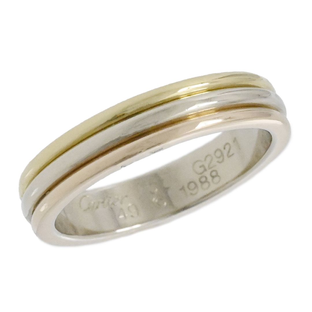 カルティエ CARTIER 750YG PG WG イエローピンクホワイトゴールド スリーカラー トリニティ サイズ51 レディース  2000