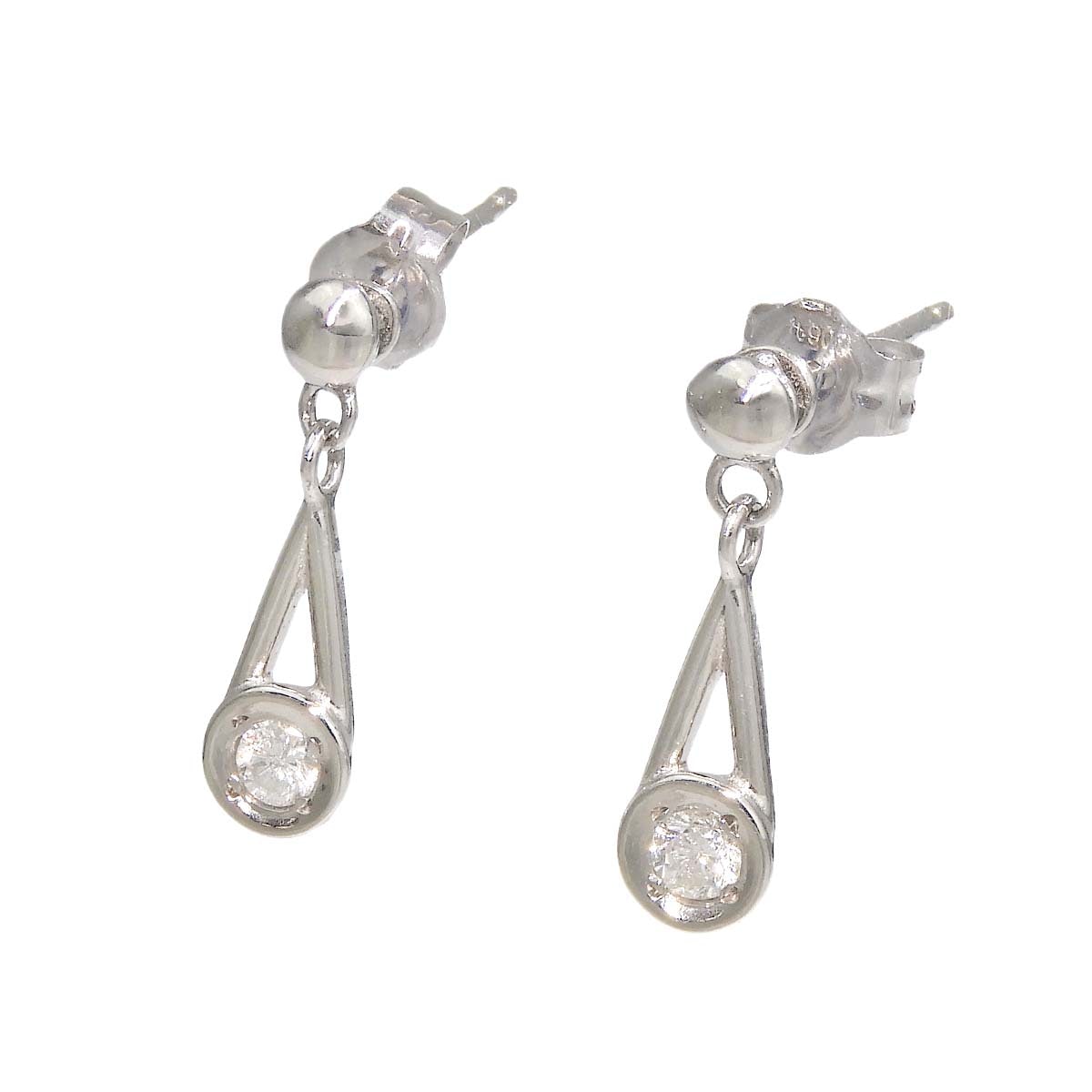Pt900 プラチナ ダイヤモンド 0.05ct 0.05ct 雫 ピアス レディース  4772