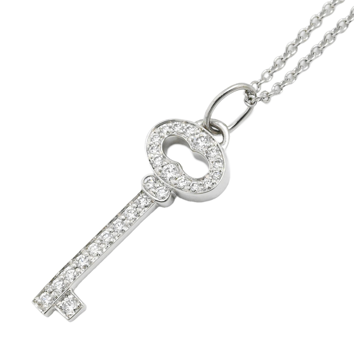 ティファニー TIFFANY & Co. Pt950 プラチナ ダイヤ ヴィンテージ ミニ オーバルキー ネックレス レディース  2017