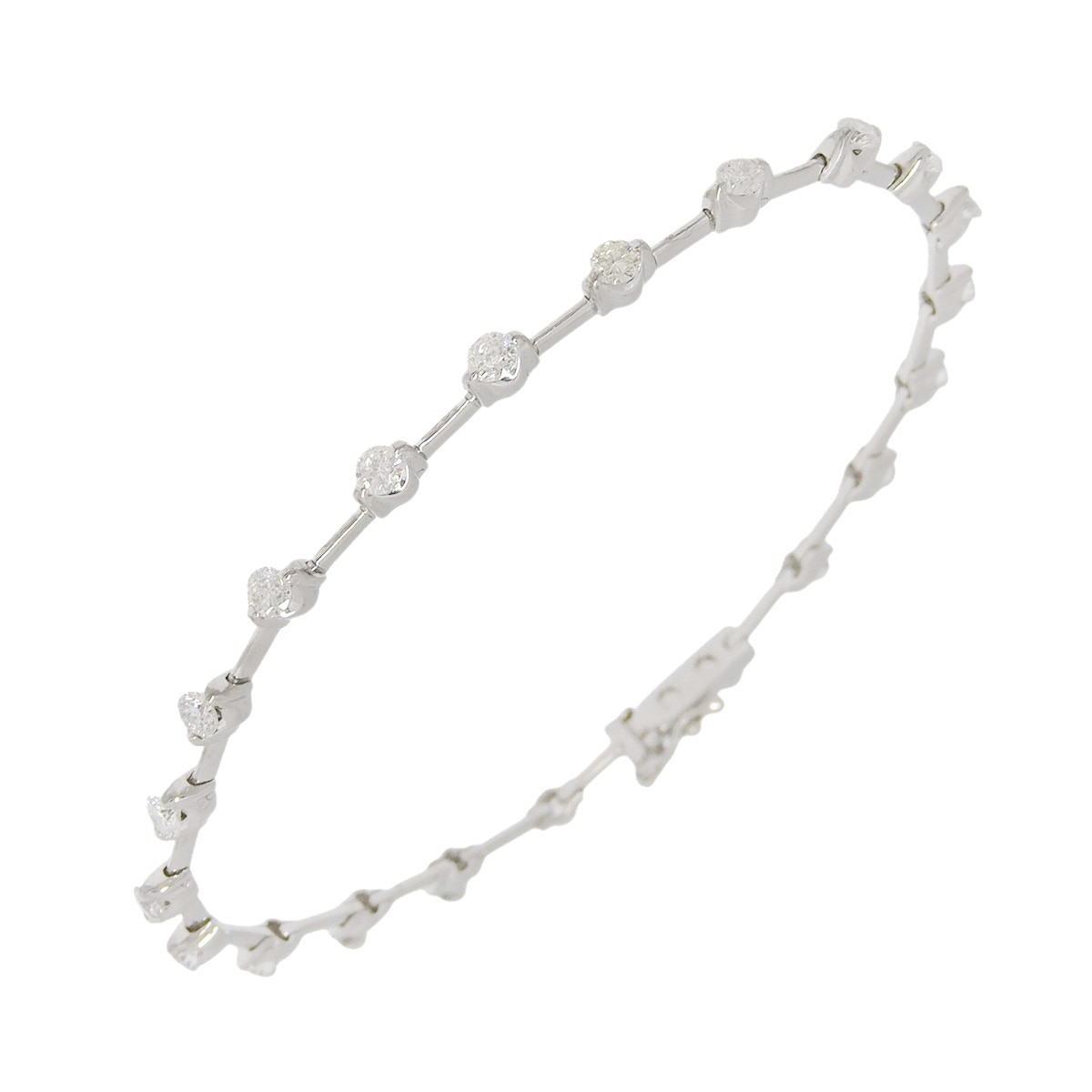 K18WG ホワイトゴールド ダイヤモンド 2.00ct 20連+2粒 ブレスレット
