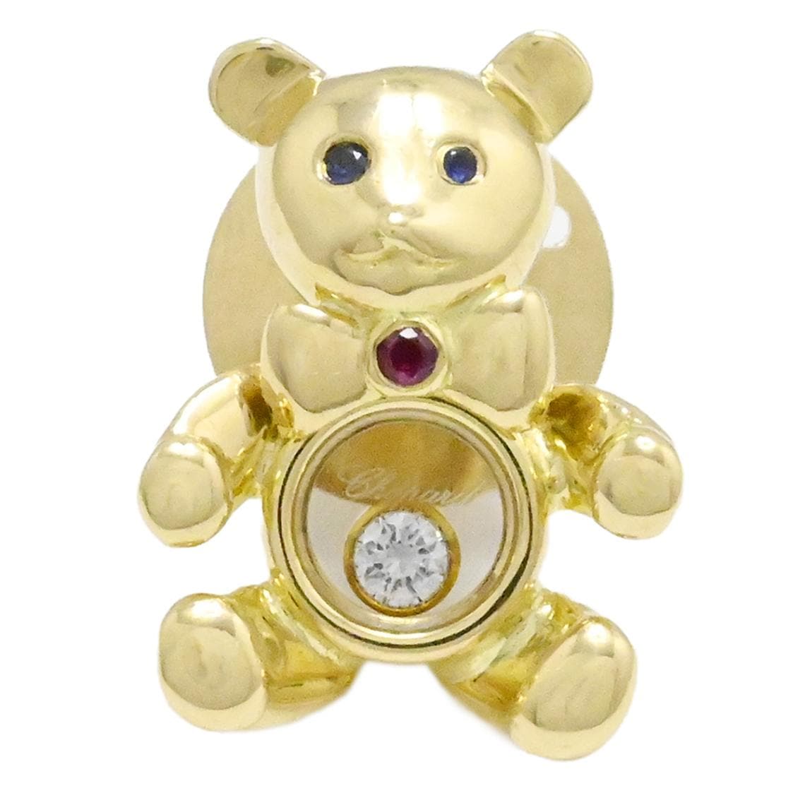 ショパール CHOPARD 750YG K18YG イエローゴールド テディベア ダイヤ1P ブローチ レディース メンズ  2026