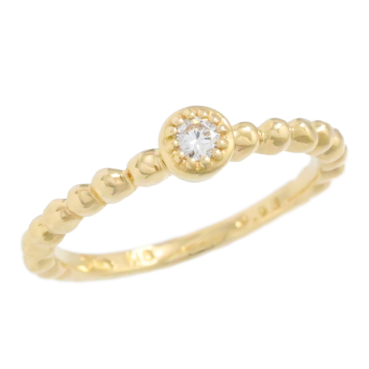 スタージュエリー STAR JEWELRY K18YG イエローゴールド ダイヤ0.03ct ピンキーリング サイズ1号 ダイヤモンドレディース ジュエリー  2062