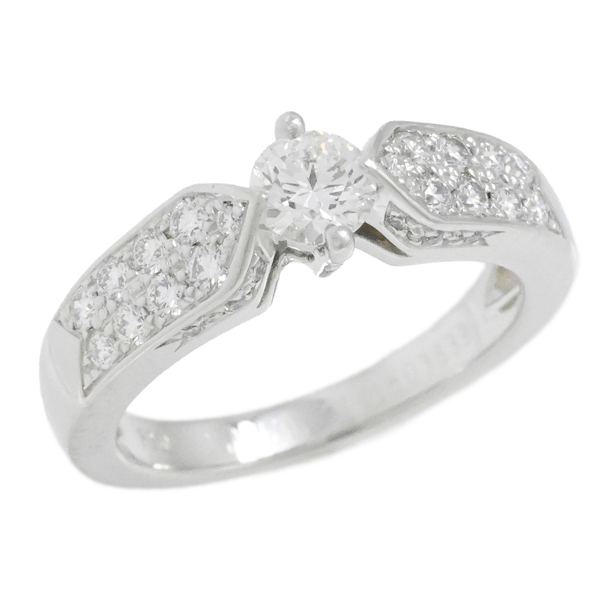 ショーメ CHAUMET PT950 プラチナ プリュム ソリテール ダイヤリング サイズ7号 レディース 指輪 ダイヤモンド  2076