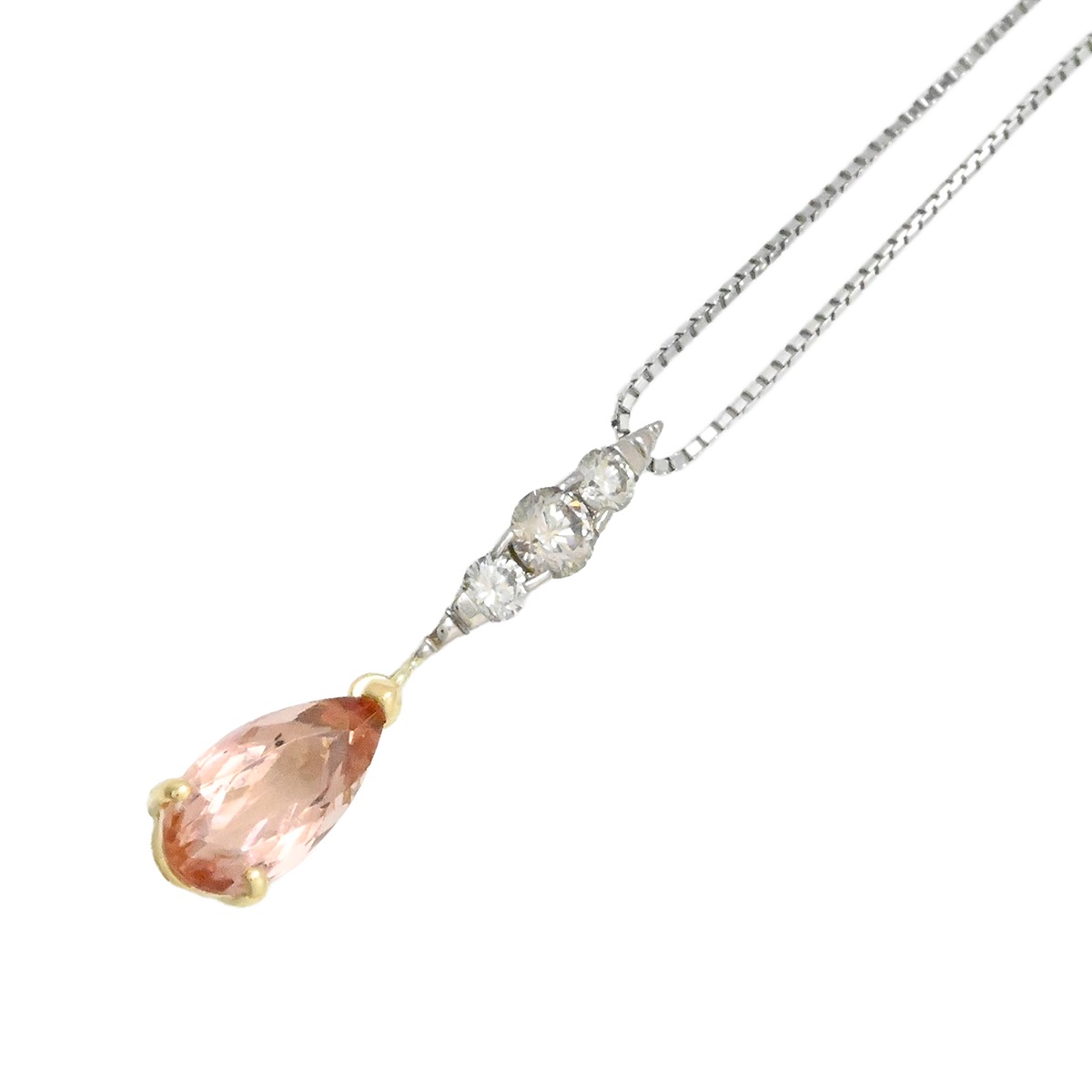 カシケイ KASHIKEY/柏圭 K18YG PT850 BD 0.20ct トパーズ 1.237ct ネックレス イエローゴールド プラチナ レディース メンズ  2078