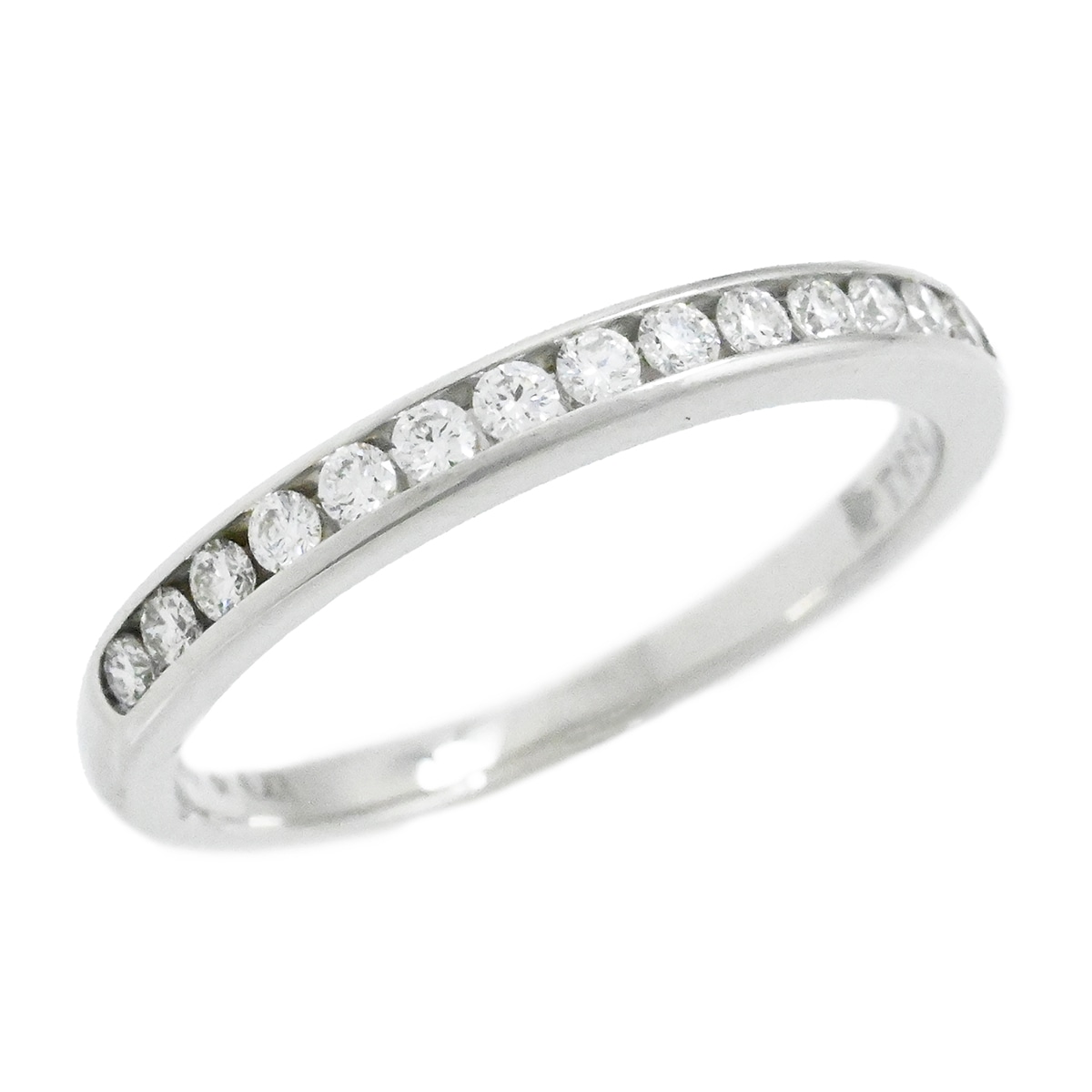 ティファニー TIFFANY & Co. PT950 プラチナ チャネルセッティング ハーフダイヤエタニティリング サイズ7号 レディース ダイヤモンド指輪  2085