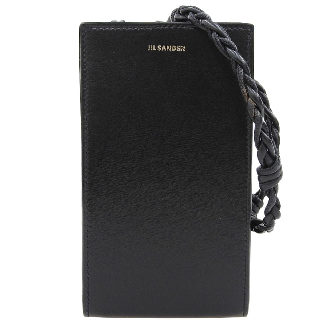ジルサンダー JIL SANDER フォンショルダー タングルスモール ショルダーバッグ ななめ掛け レザー ブラック レディース 4831