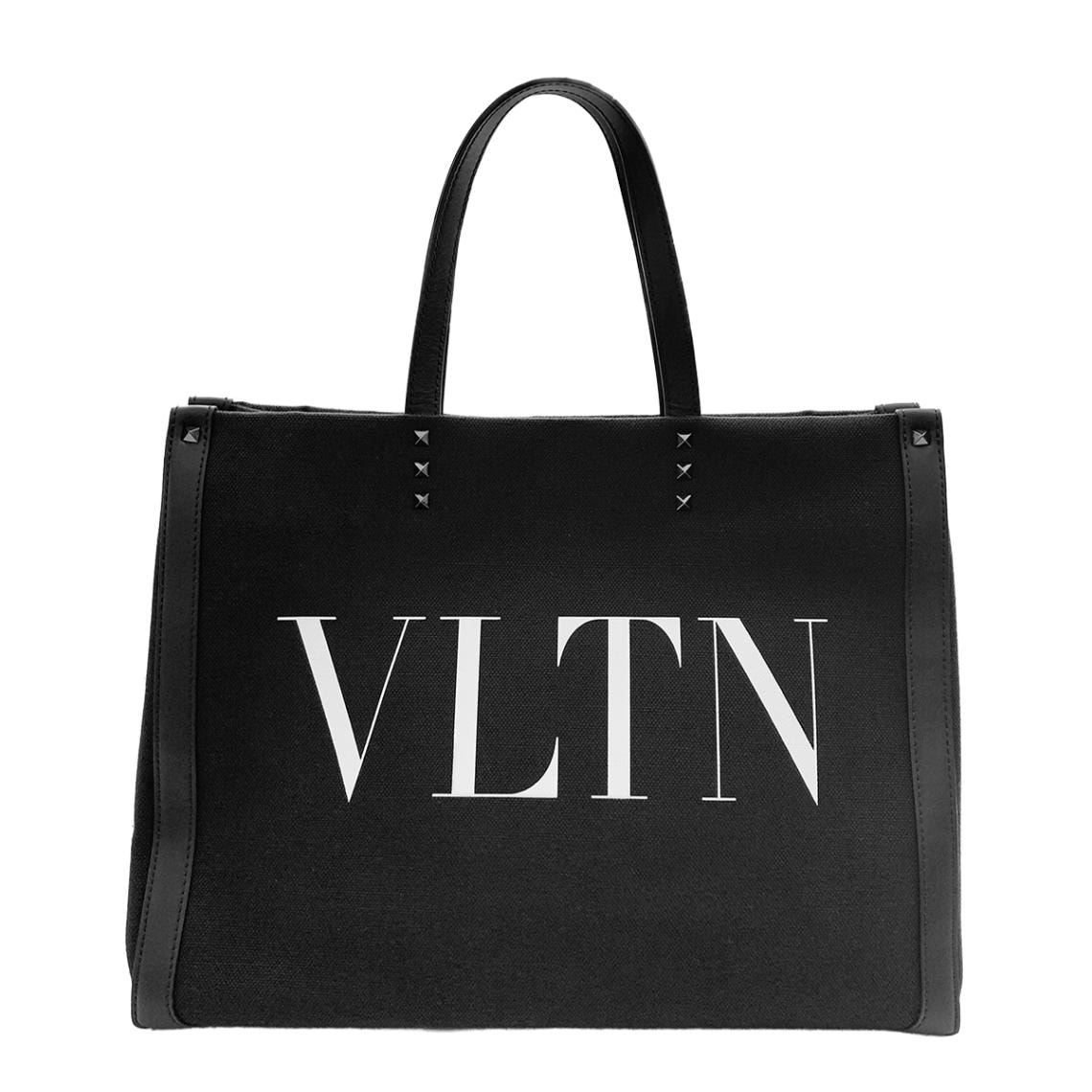 ヴァレンティノ VALENTINO ロックスタッズ トートバッグ キャンバス ブラック レディース 4832