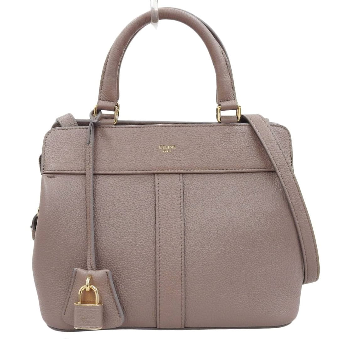 セリーヌ CELINE スモール カバドゥフランス ハンドバッグ ショルダーバッグ ななめ掛け レザー グレージュ レディース 南京錠 4834