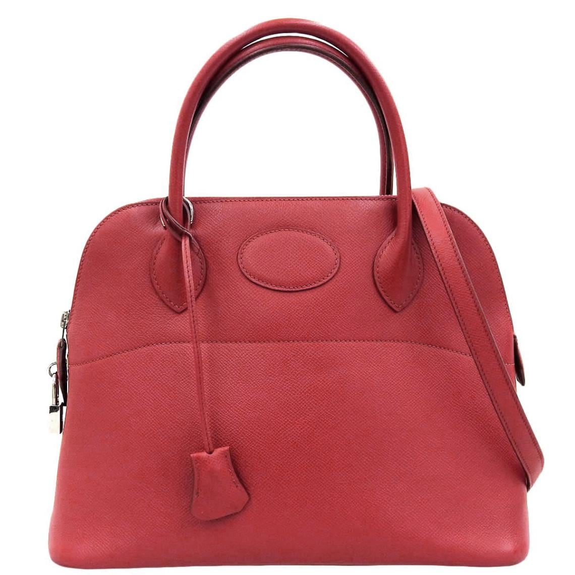 エルメス HERMES ボリード31 2WAYバッグ ハンドバッグ ヴォーエプソン レッド シルバー金具 レディース □K刻印 2007年 4836