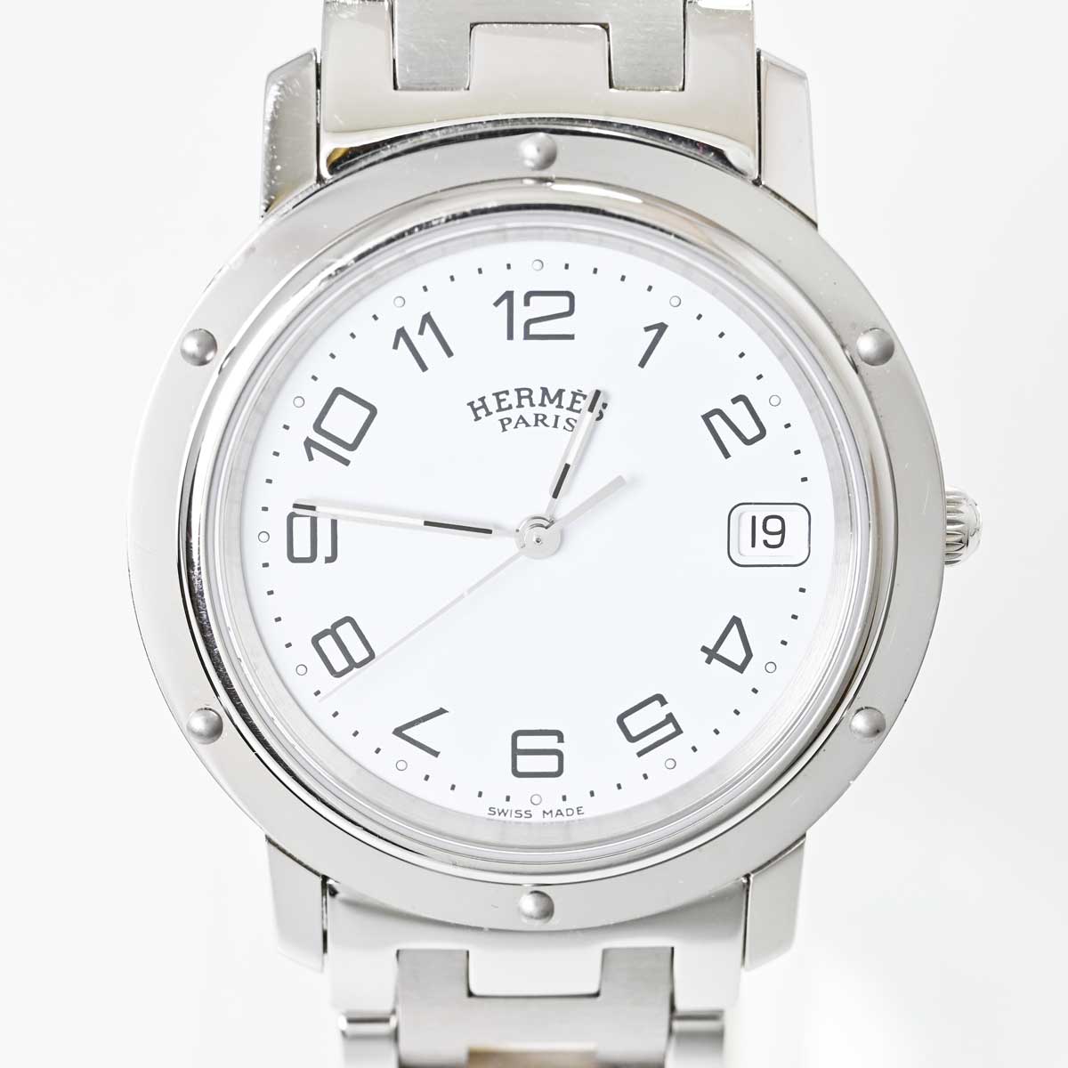 エルメス HERMES クリッパー CL6.710 SS デイト メンズ クォーツ 7871