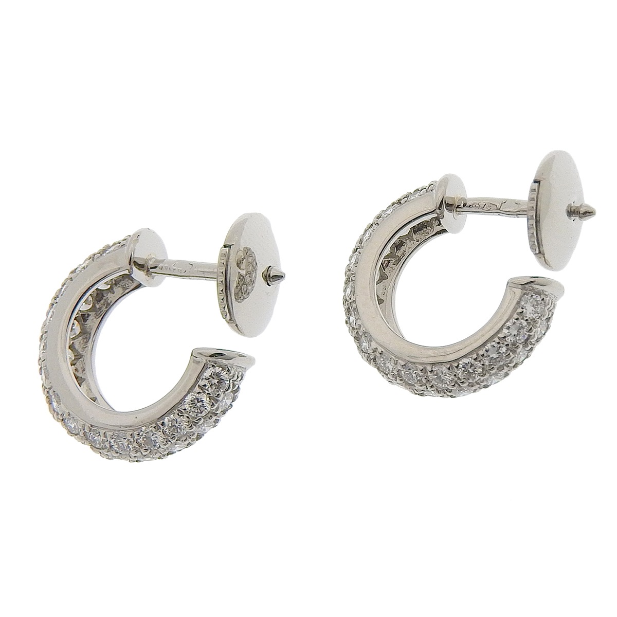 カルティエ CARTIER PT950 プラチナ ダイアモンド フープピアス アクセサリー レディース  4186