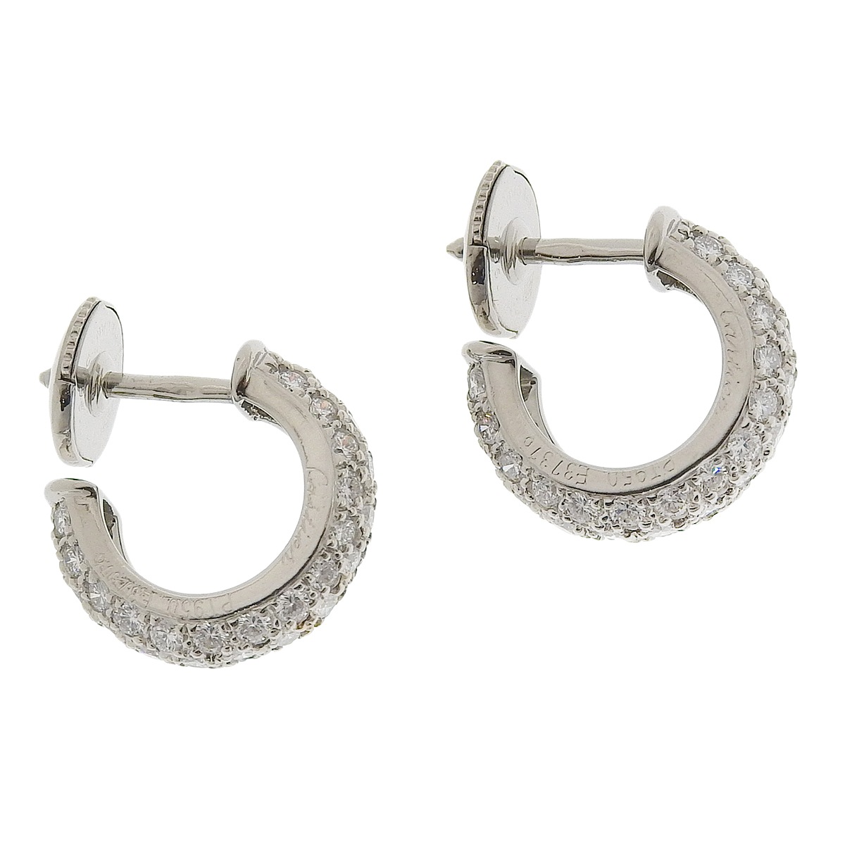 カルティエ CARTIER PT950 プラチナ ダイアモンド フープピアス アクセサリー レディース  4186
