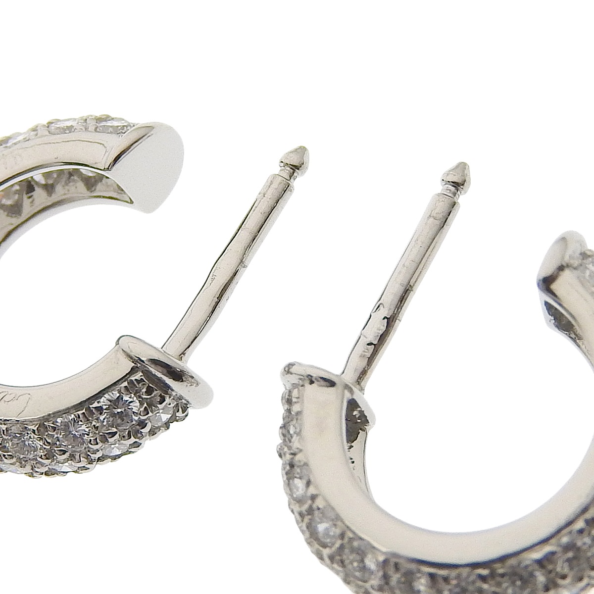 カルティエ CARTIER PT950 プラチナ ダイアモンド フープピアス アクセサリー レディース  4186