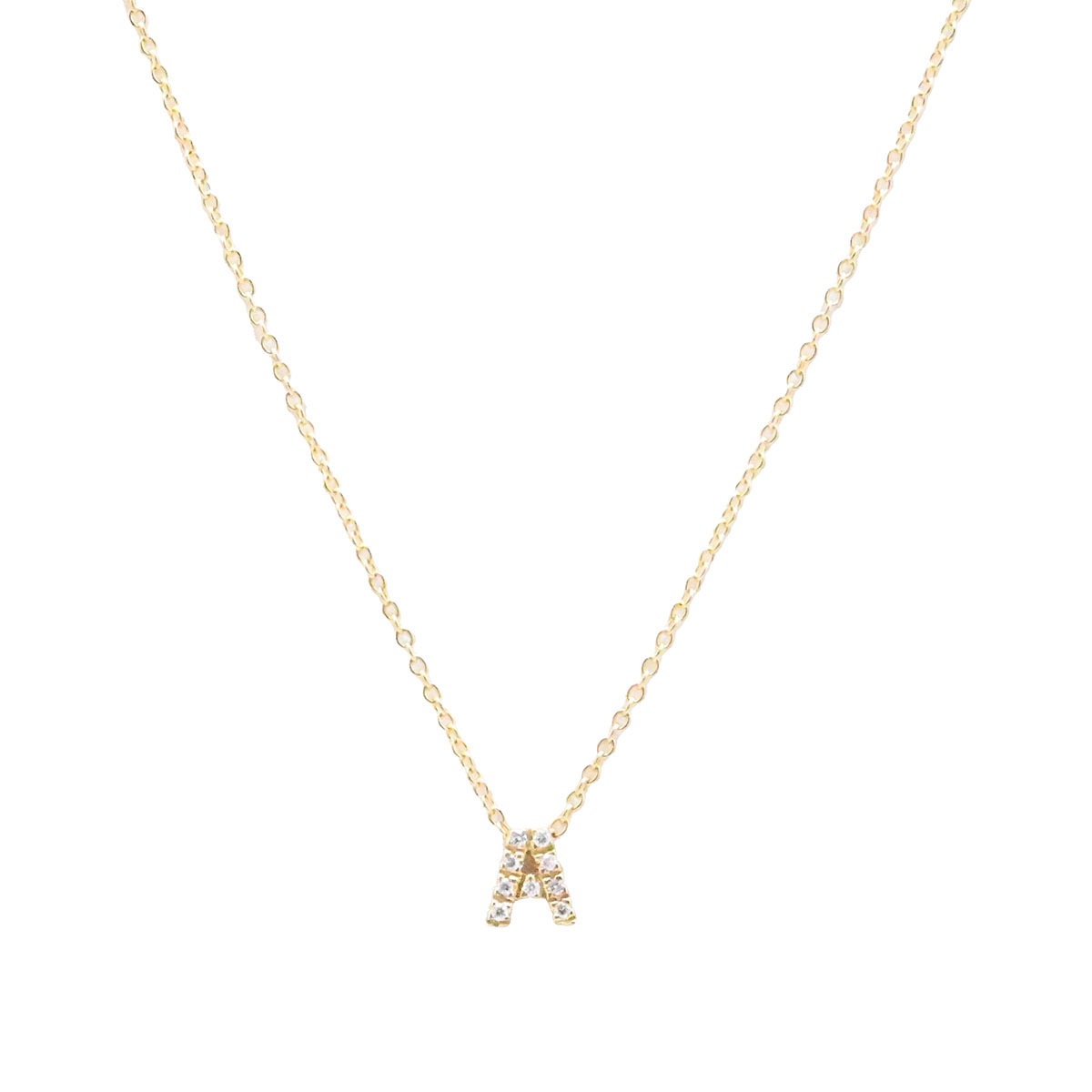 ポンテヴェキオ PONTE VECCHIO K18ＹG イエローゴールド イニシャルA アルファベット ダイヤ0.05ct ネックレス レディース  3592