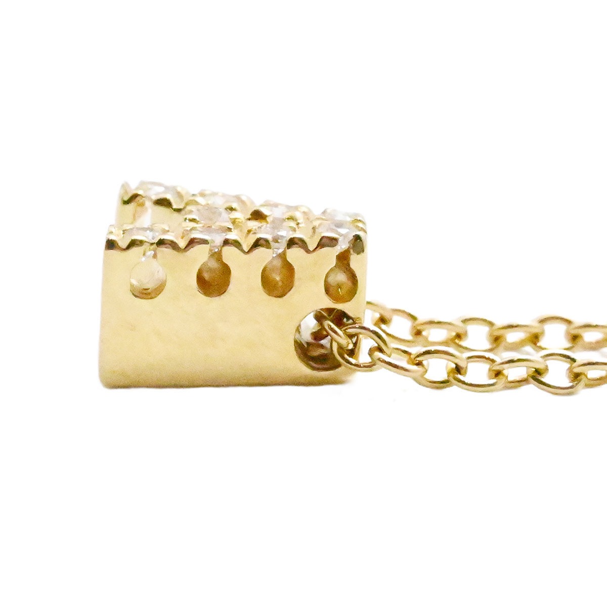 ポンテヴェキオ PONTE VECCHIO K18ＹG イエローゴールド イニシャルA アルファベット ダイヤ0.05ct ネックレス レディース  3592