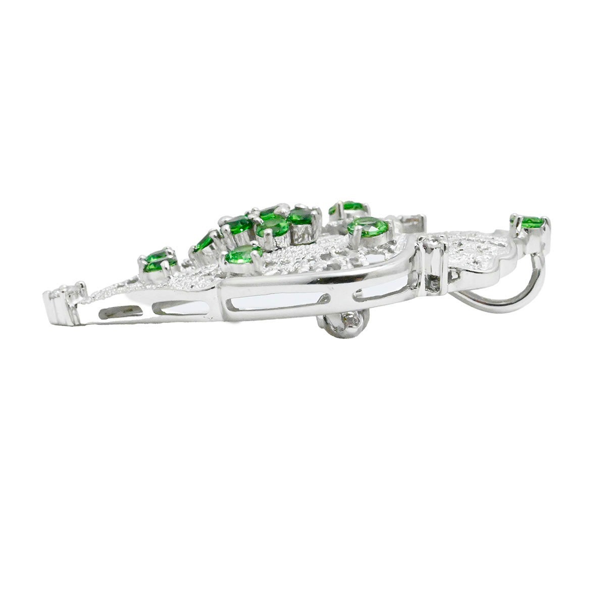 ジュネ Jeunet K18ＷG 1.66ct ホワイトゴールド ガーネット ブローチ ペンダントトップ レディース  3757