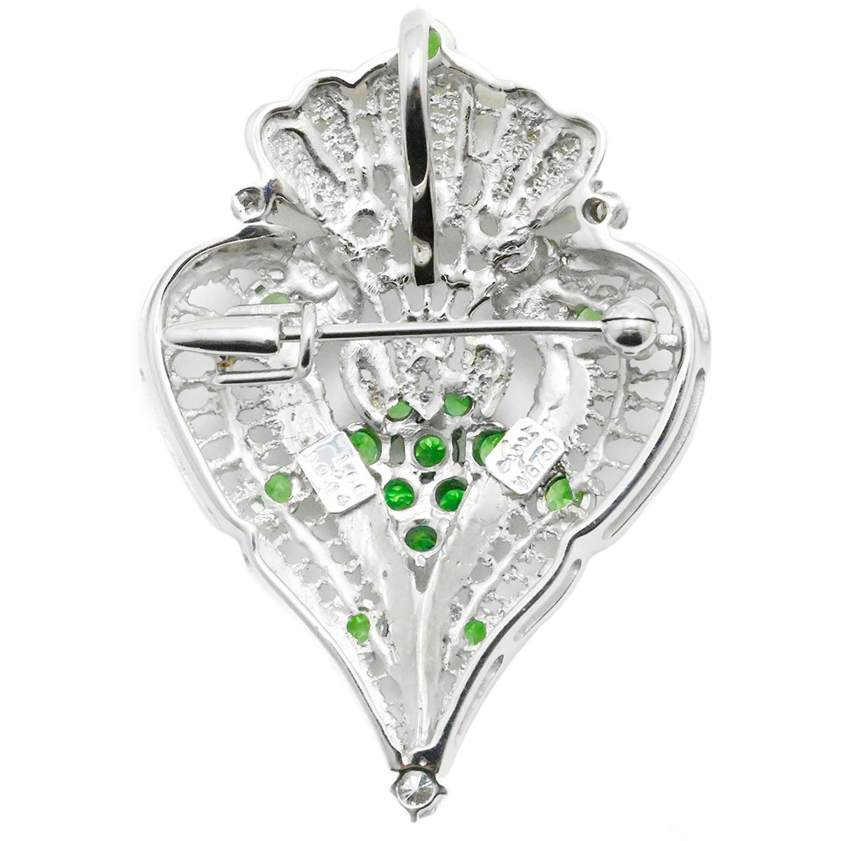 ジュネ Jeunet K18ＷG 1.66ct ホワイトゴールド ガーネット ブローチ ペンダントトップ レディース  3757