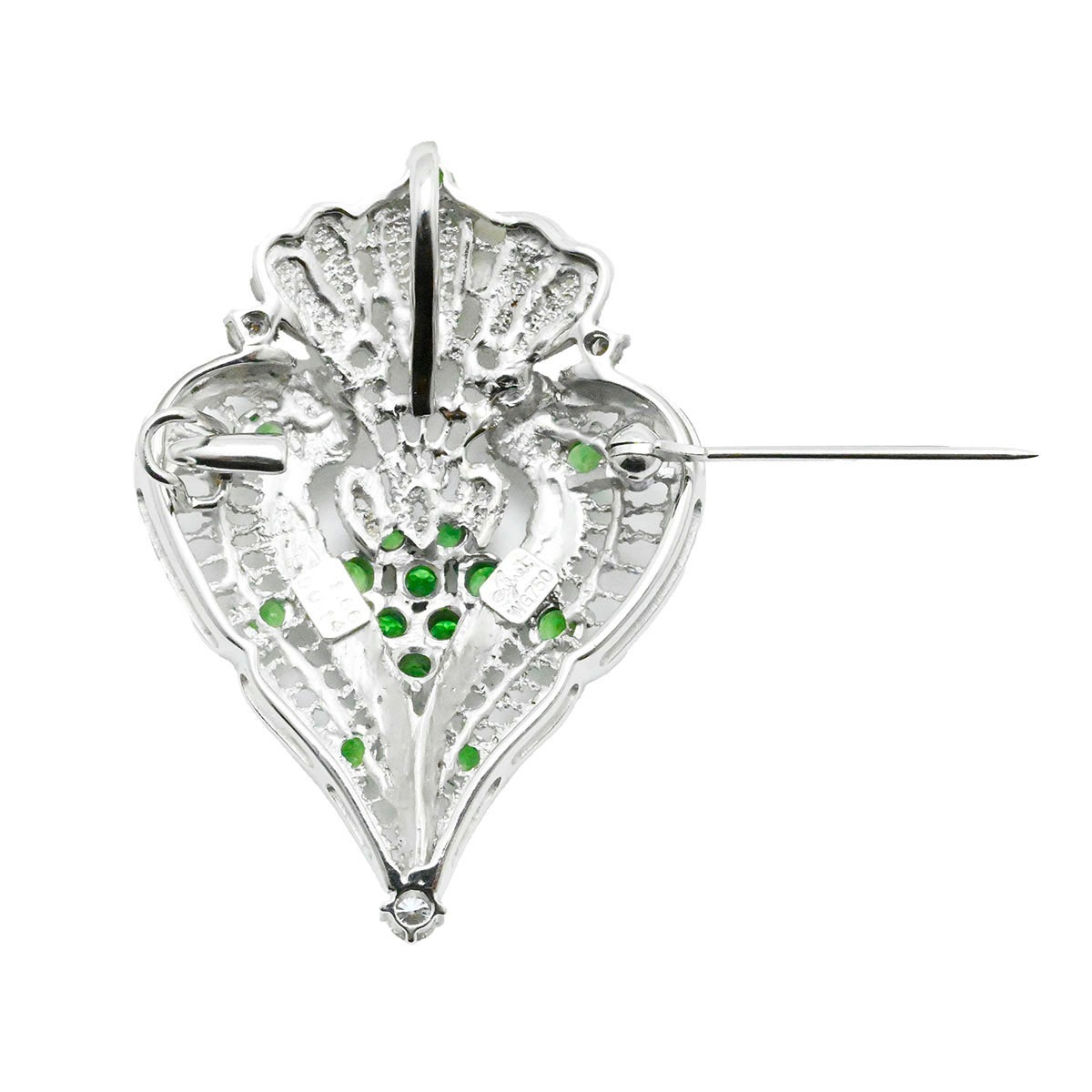 ジュネ Jeunet K18ＷG 1.66ct ホワイトゴールド ガーネット ブローチ ペンダントトップ レディース  3757