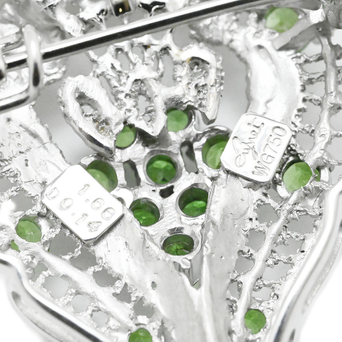 ジュネ Jeunet K18ＷG 1.66ct ホワイトゴールド ガーネット ブローチ ペンダントトップ レディース  3757