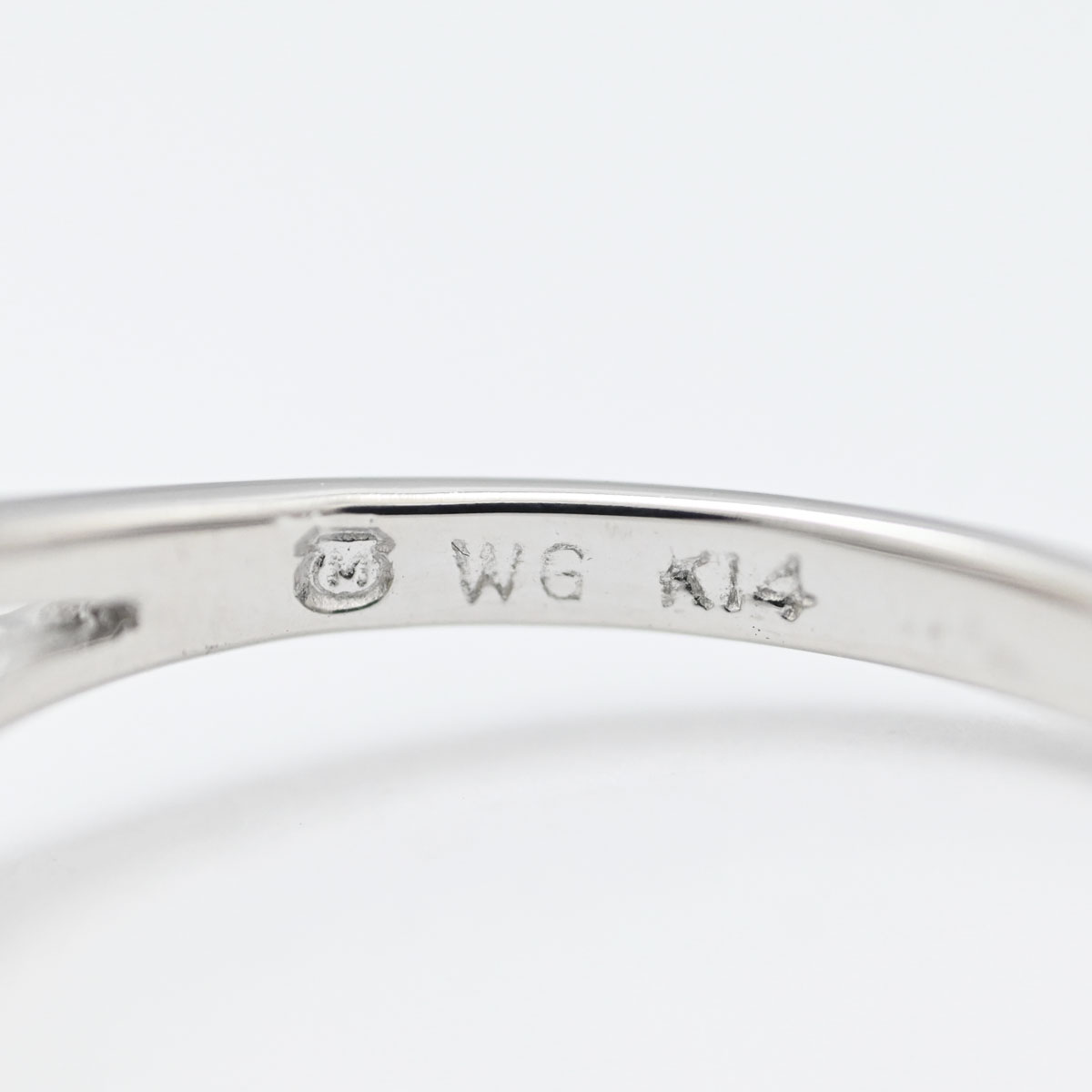 ミキモト MIKIMOTO K14WG ホワイトゴールド パール ダイヤ リング 13号 レディース  3512