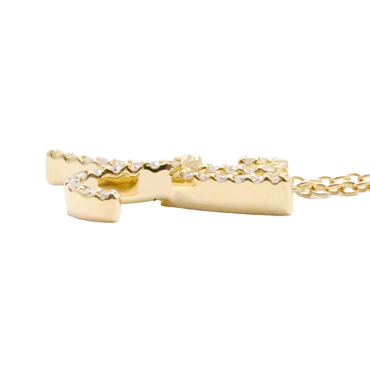 ポンテヴェキオ PONTE VECCHIO K18ＹG イエローゴールド イニシャルK アルファベット ダイヤ0.18ct ネックレス レディース  3593
