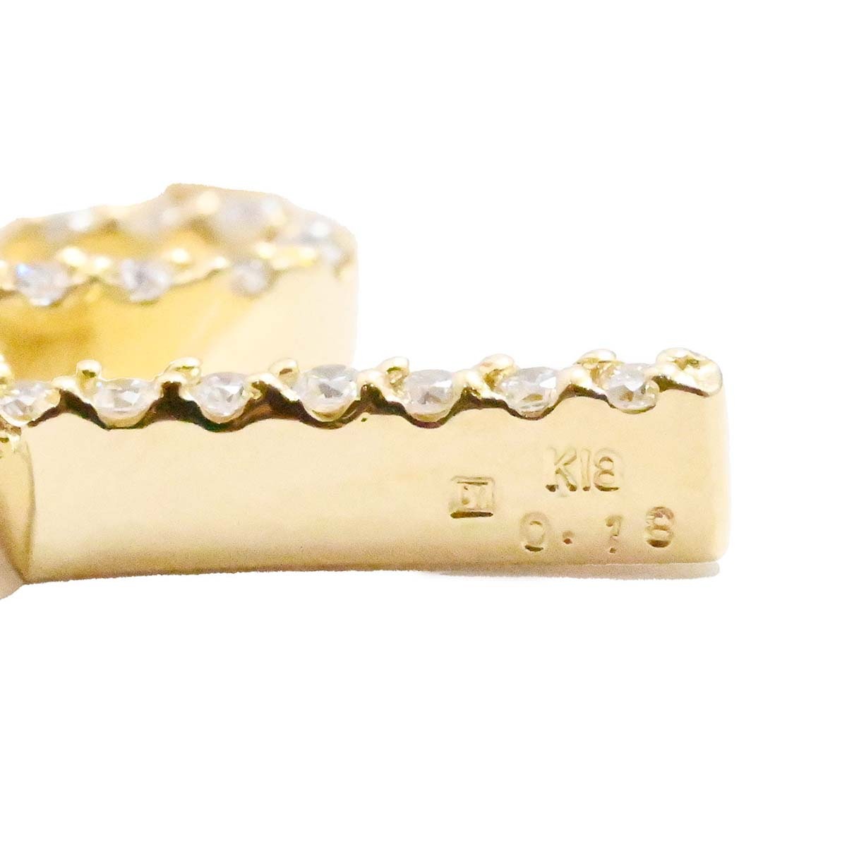 ポンテヴェキオ PONTE VECCHIO K18ＹG イエローゴールド イニシャルK アルファベット ダイヤ0.18ct ネックレス レディース  3593