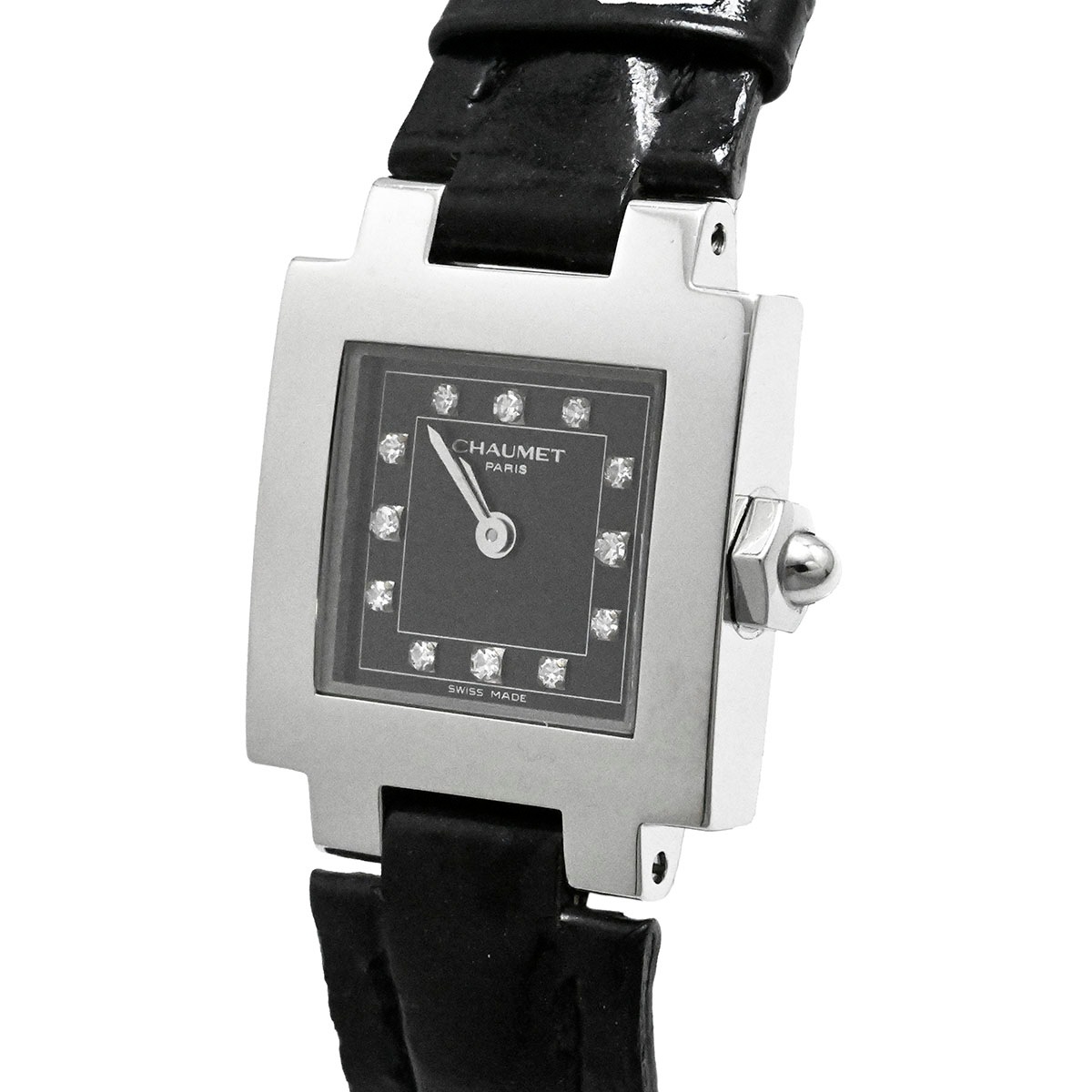 ショーメ CHAUMET スティルドゥショーメ ダイヤ12P 革ベルト レディース SS クォーツ  3665